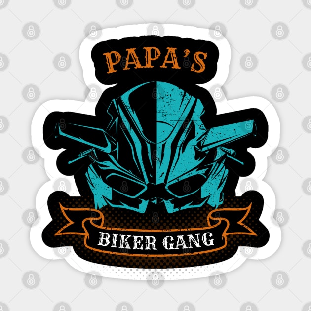 Papa's Biker Gang Father's Day Sticker by DwiRetnoArt99